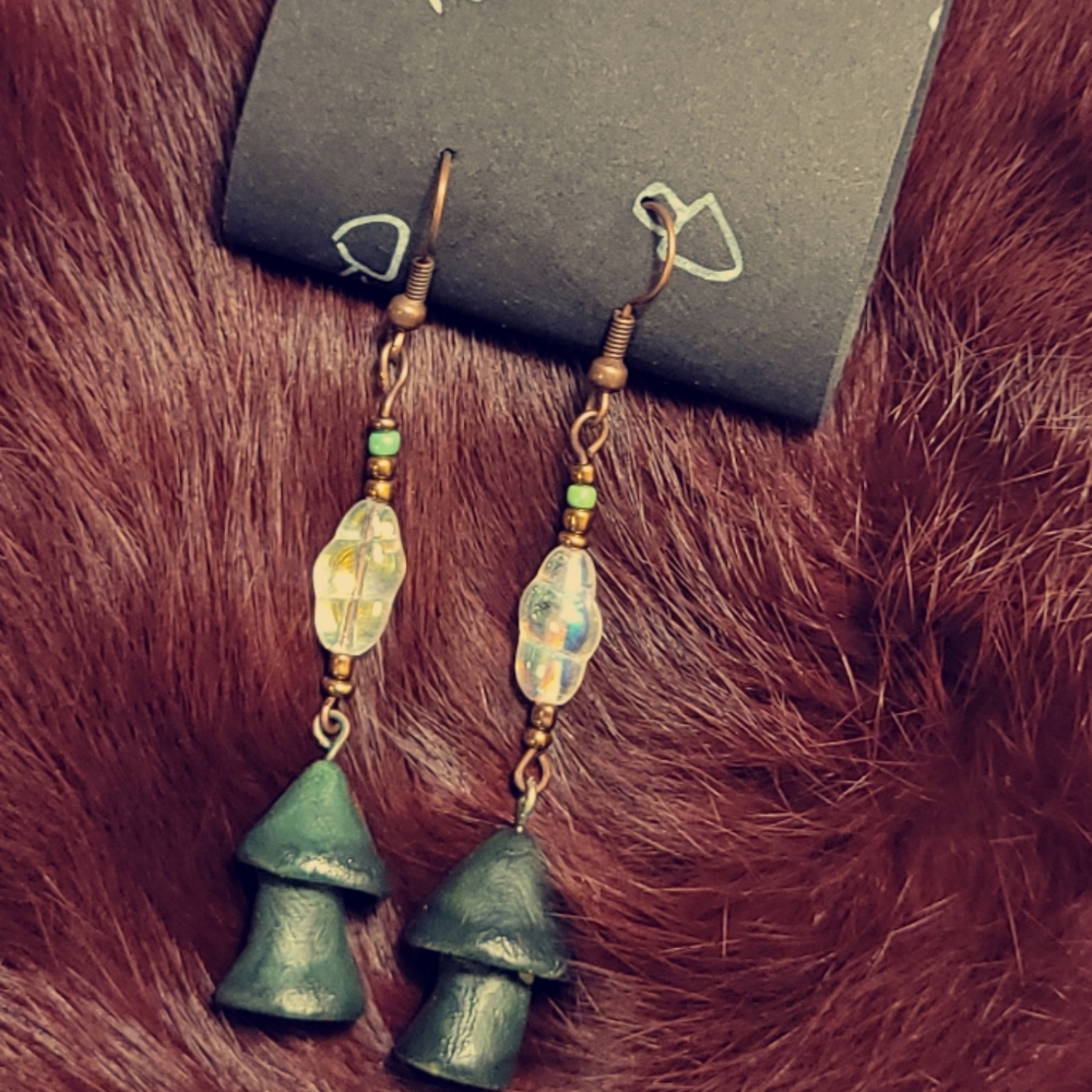 Handcrafted Clay Mushroom Earrings!
